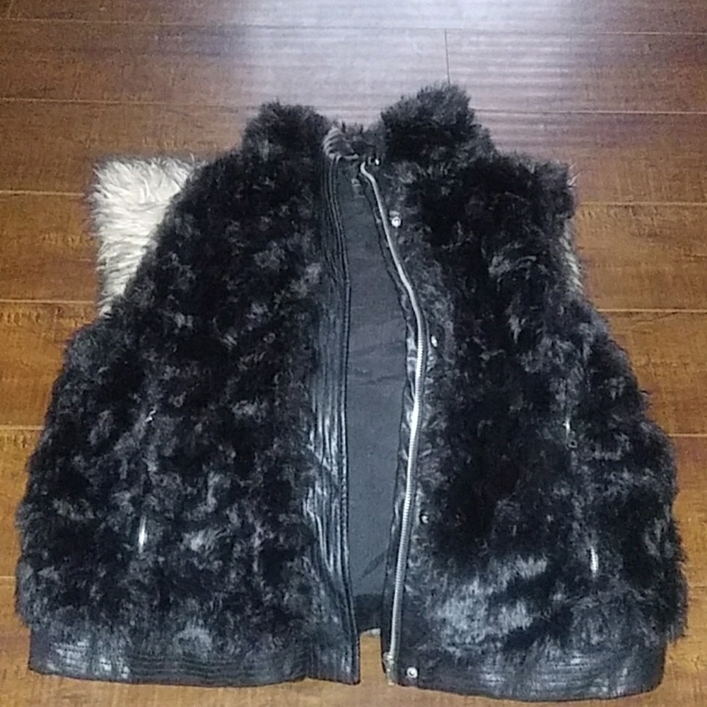 Black fur vest